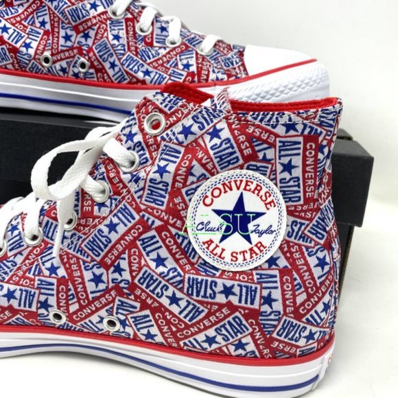 Converse Chuck Taylor AS High Canvas Red Casual Women's Size Sneakers 166828F - Picture 3 of 8